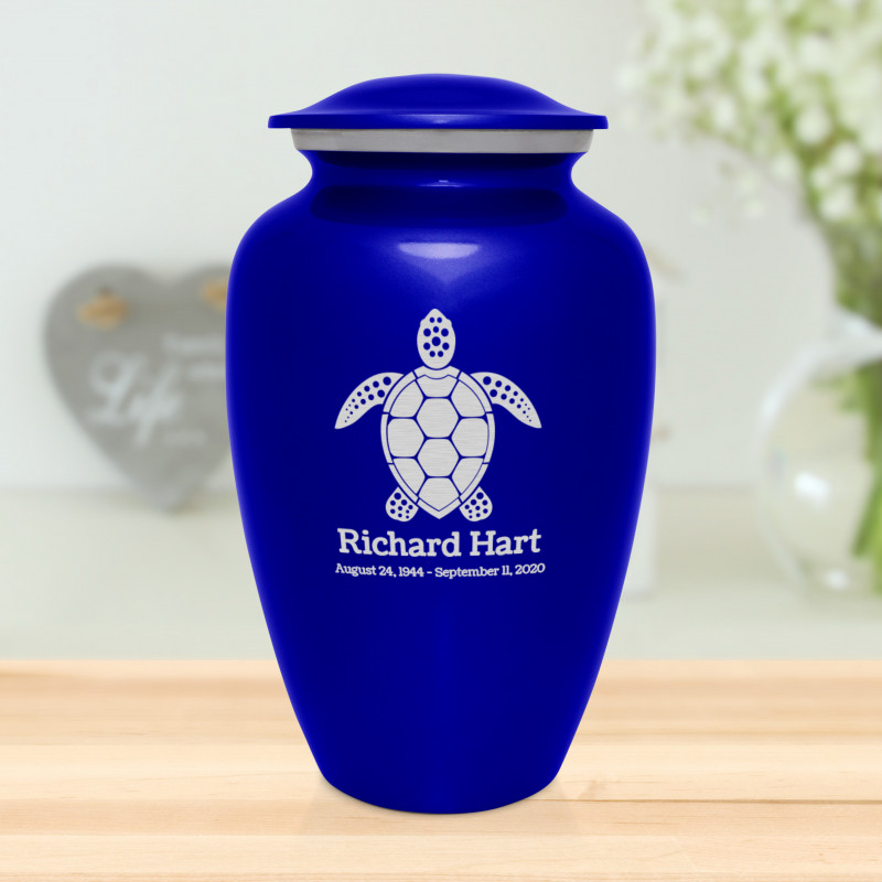 Sea Turtle Cremation Urn - Midnight Blue