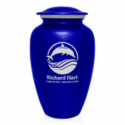 Dolphin Cremation Urn - Midnight Blue
