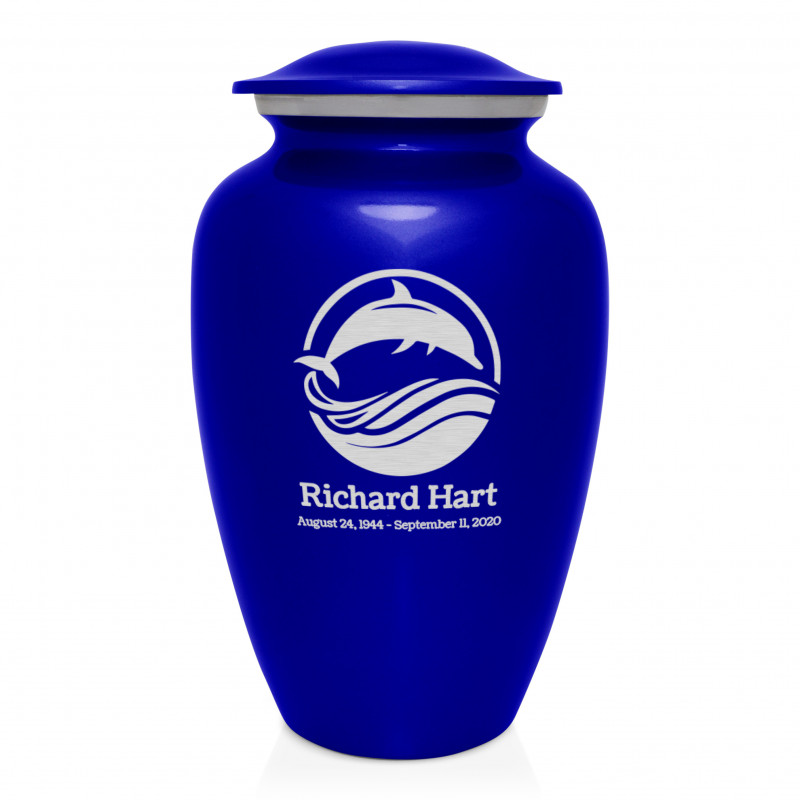 Dolphin Cremation Urn - Midnight Blue