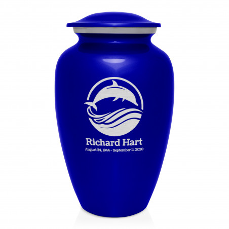 Dolphin Cremation Urn - Midnight Blue
