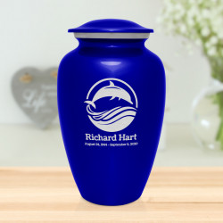 Dolphin Cremation Urn - Midnight Blue
