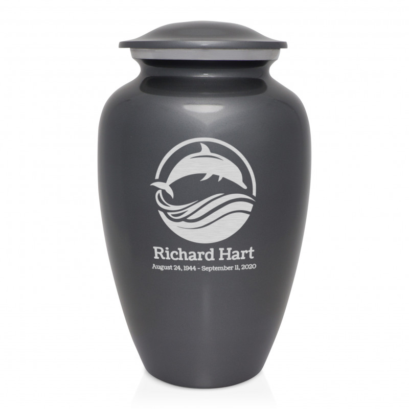 Dolphin Cremation Urn - Gunmetal Gray