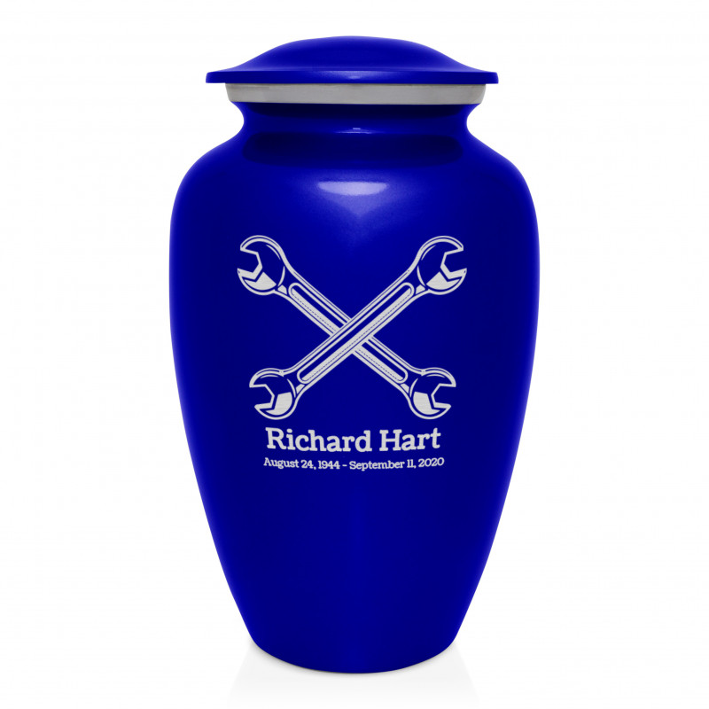 Mechanic Wrench Cremation Urn - Midnight Blue