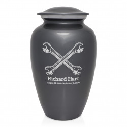 Mechanic Wrench Cremation Urn - Gunmetal Gray