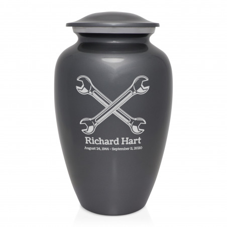 Mechanic Wrench Cremation Urn - Gunmetal Gray