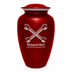 Mechanic Wrench Cremation Urn - Ruby Red