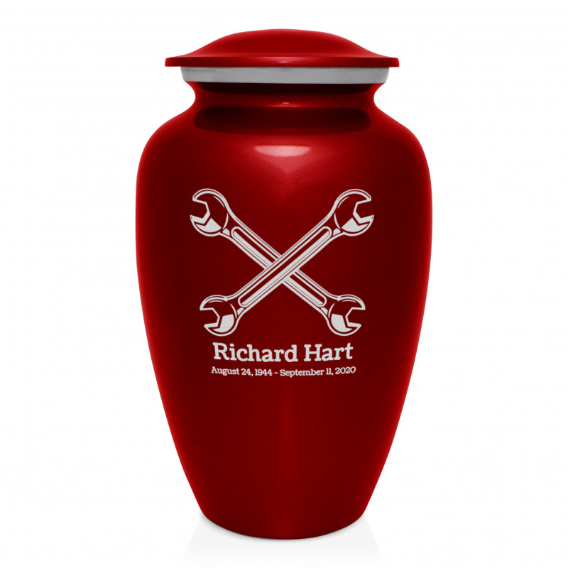 Mechanic Wrench Cremation Urn - Ruby Red