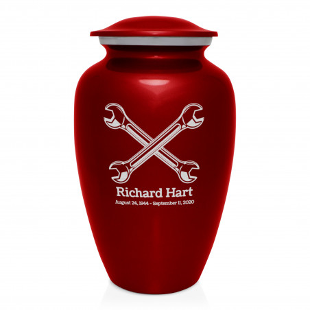 Mechanic Wrench Cremation Urn - Ruby Red