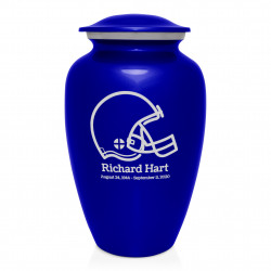 Football Helmet Cremation Urn - Midnight Blue