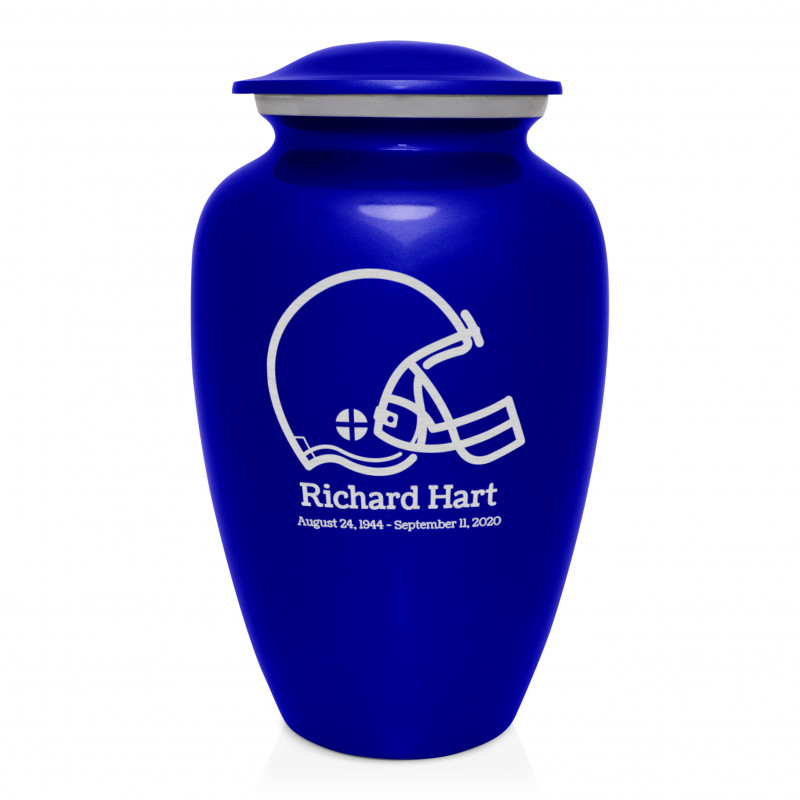 Football Helmet Cremation Urn - Midnight Blue