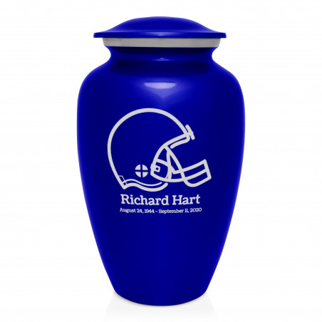 Football Helmet Cremation Urn - Midnight Blue