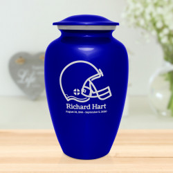 Football Helmet Cremation Urn - Midnight Blue