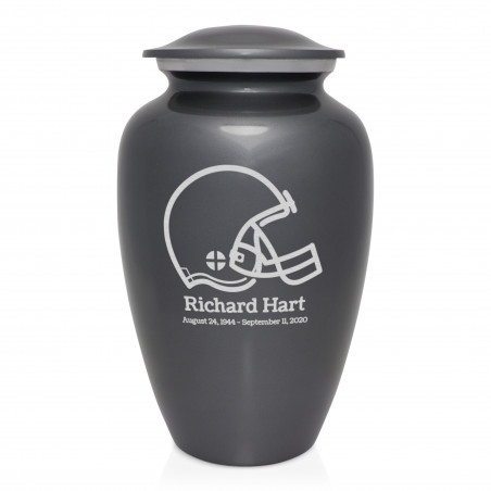 Football Helmet Cremation Urn - Gunmetal Gray