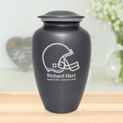 Football Helmet Cremation Urn - Gunmetal Gray
