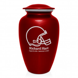 Football Helmet Cremation Urn - Ruby Red