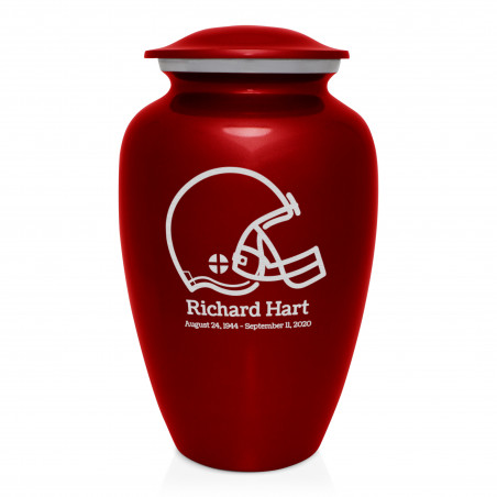 Football Helmet Cremation Urn - Ruby Red