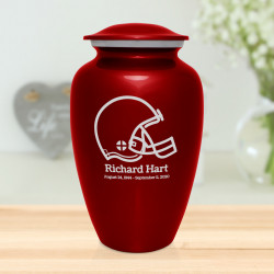 Football Helmet Cremation Urn - Ruby Red
