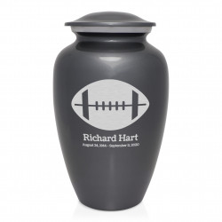 Football Cremation Urn - Gunmetal Gray