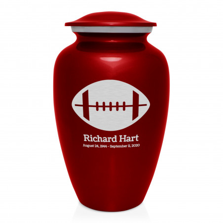 Football Cremation Urn - Ruby Red