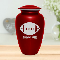 Football Cremation Urn - Ruby Red