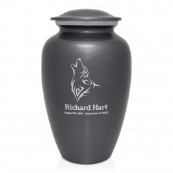 Wolf Cremation Urn - Gunmetal Gray