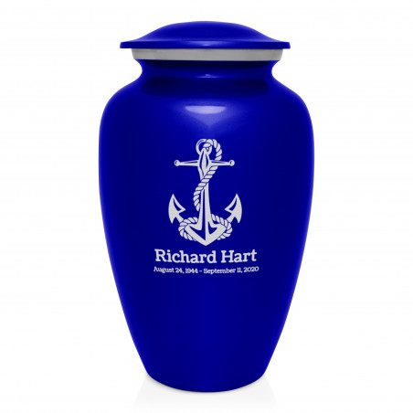 Boat Anchor Cremation Urn - Midnight Blue