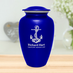 Boat Anchor Cremation Urn - Midnight Blue