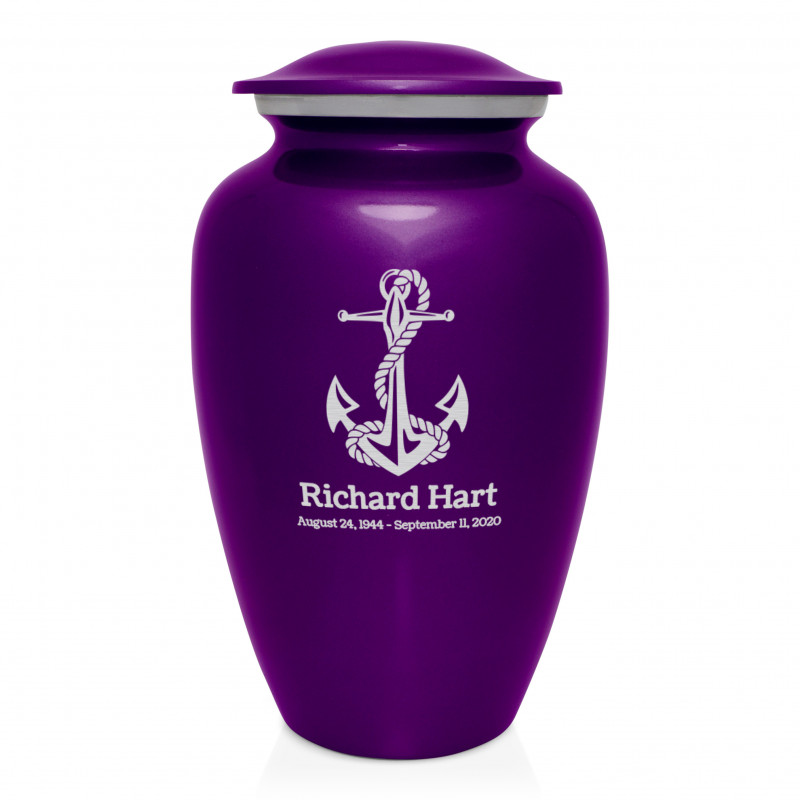 Boat Anchor Cremation Urn - Purple Luster