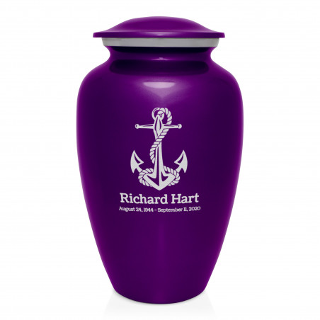 Boat Anchor Cremation Urn - Purple Luster
