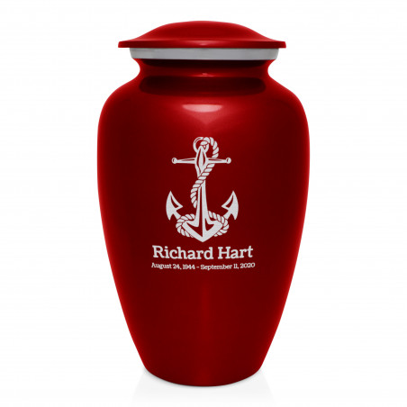 Boat Anchor Cremation Urn - Ruby Red