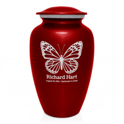 Butterfly Cremation Urn - Ruby Red