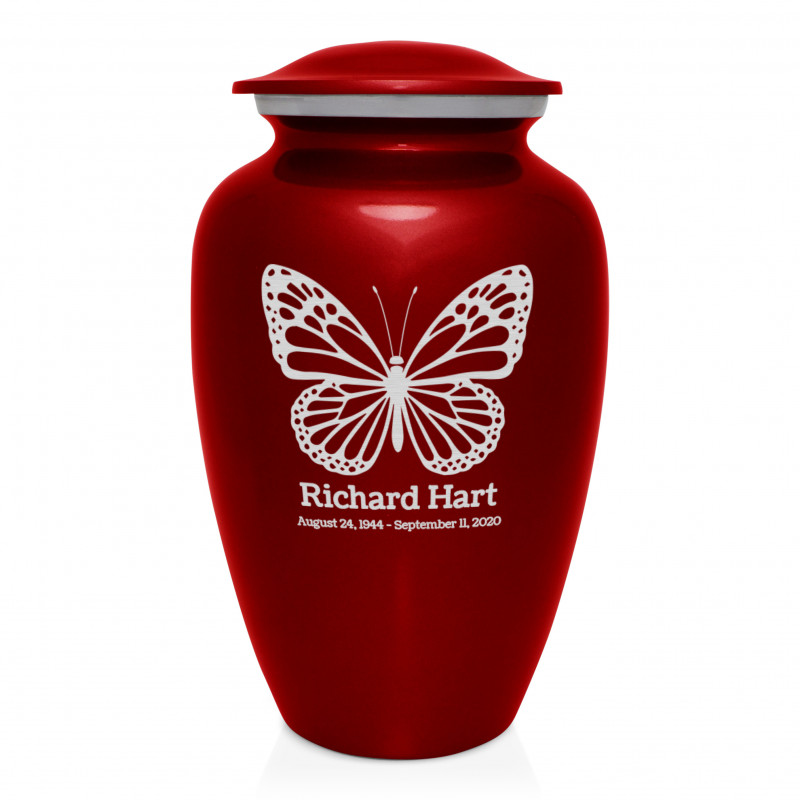 Butterfly Cremation Urn - Ruby Red