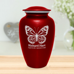 Butterfly Cremation Urn - Ruby Red