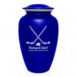 Hockey Sticks Cremation Urn - Midnight Blue