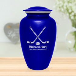 Hockey Sticks Cremation Urn - Midnight Blue