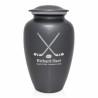 Hockey Sticks Cremation Urn - Gunmetal Gray