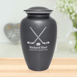 Hockey Sticks Cremation Urn - Gunmetal Gray