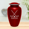 Hockey Sticks Cremation Urn - Ruby Red