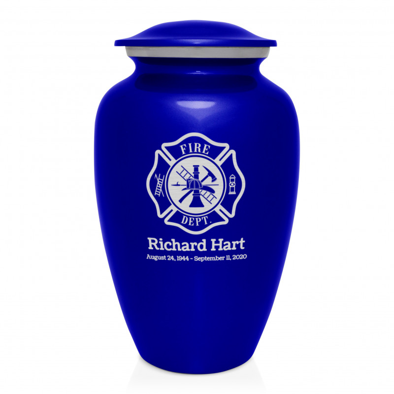 Firefighter Cremation Urn - Midnight Blue