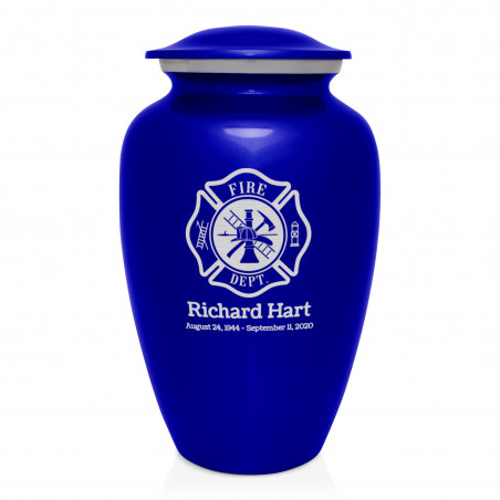 Firefighter Cremation Urn - Midnight Blue