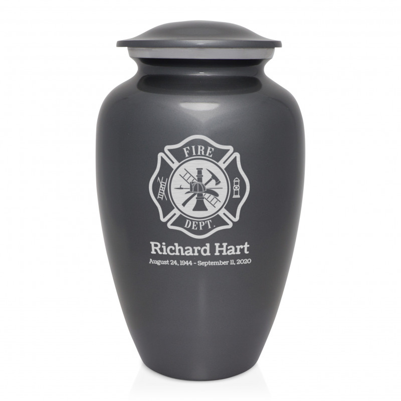 Firefighter Cremation Urn - Gunmetal Gray
