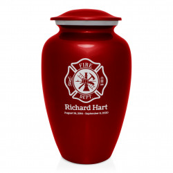 Firefighter Cremation Urn - Ruby Red