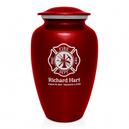 Firefighter Cremation Urn - Ruby Red