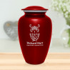 Owl Cremation Urn - Ruby Red