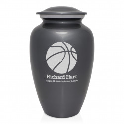 Basketball Cremation Urn - Gunmetal Gray