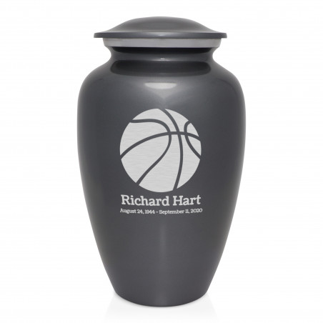 Basketball Cremation Urn - Gunmetal Gray