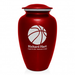 Basketball Cremation Urn - Ruby Red