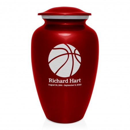 Basketball Cremation Urn - Ruby Red