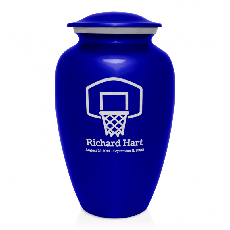 Basketball Hoop Cremation Urn - Midnight Blue