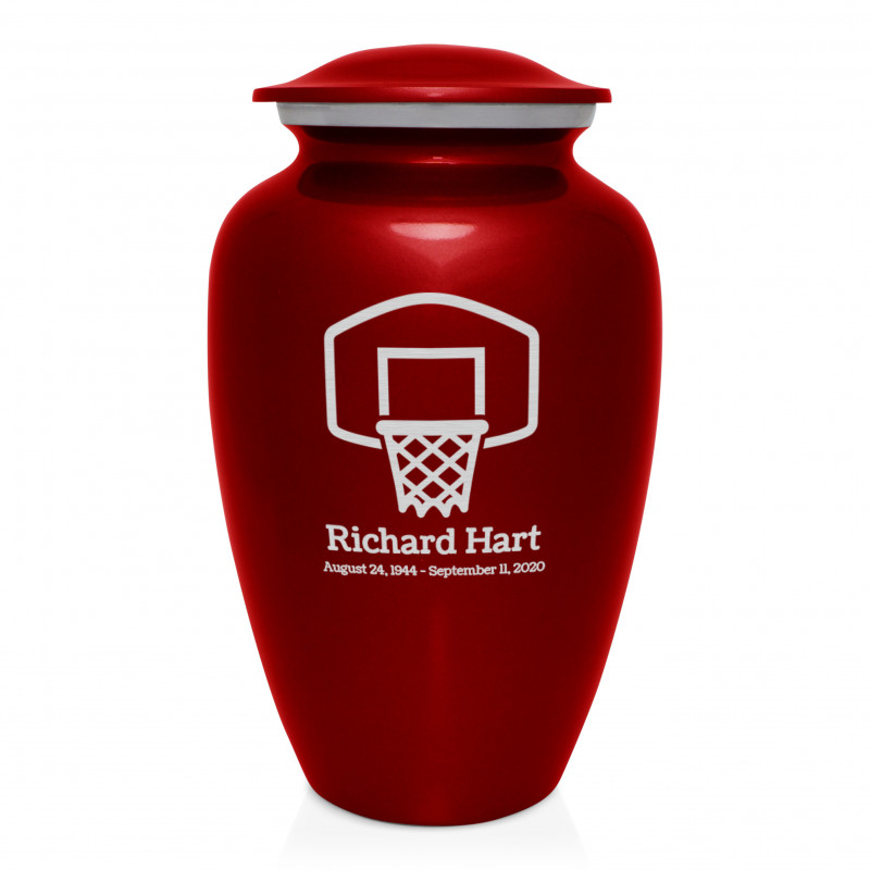 Basketball Hoop Cremation Urn - Ruby Red